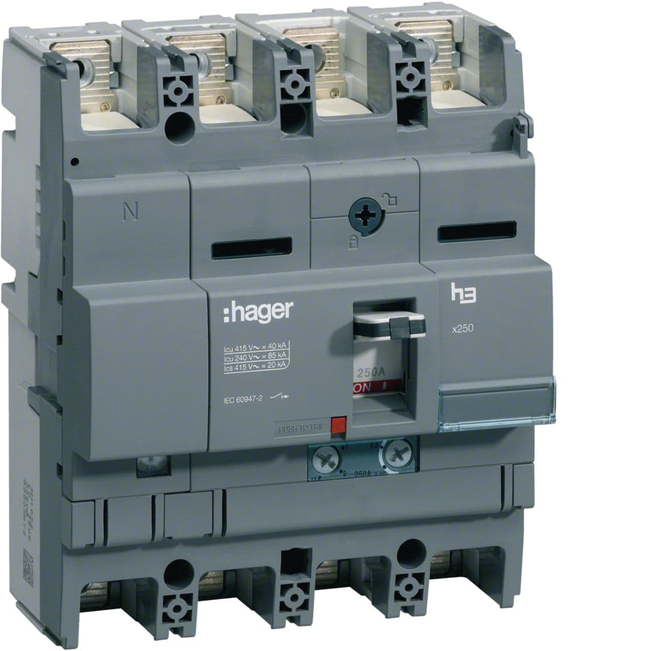 Hager h3 x250 — 250A MCCB